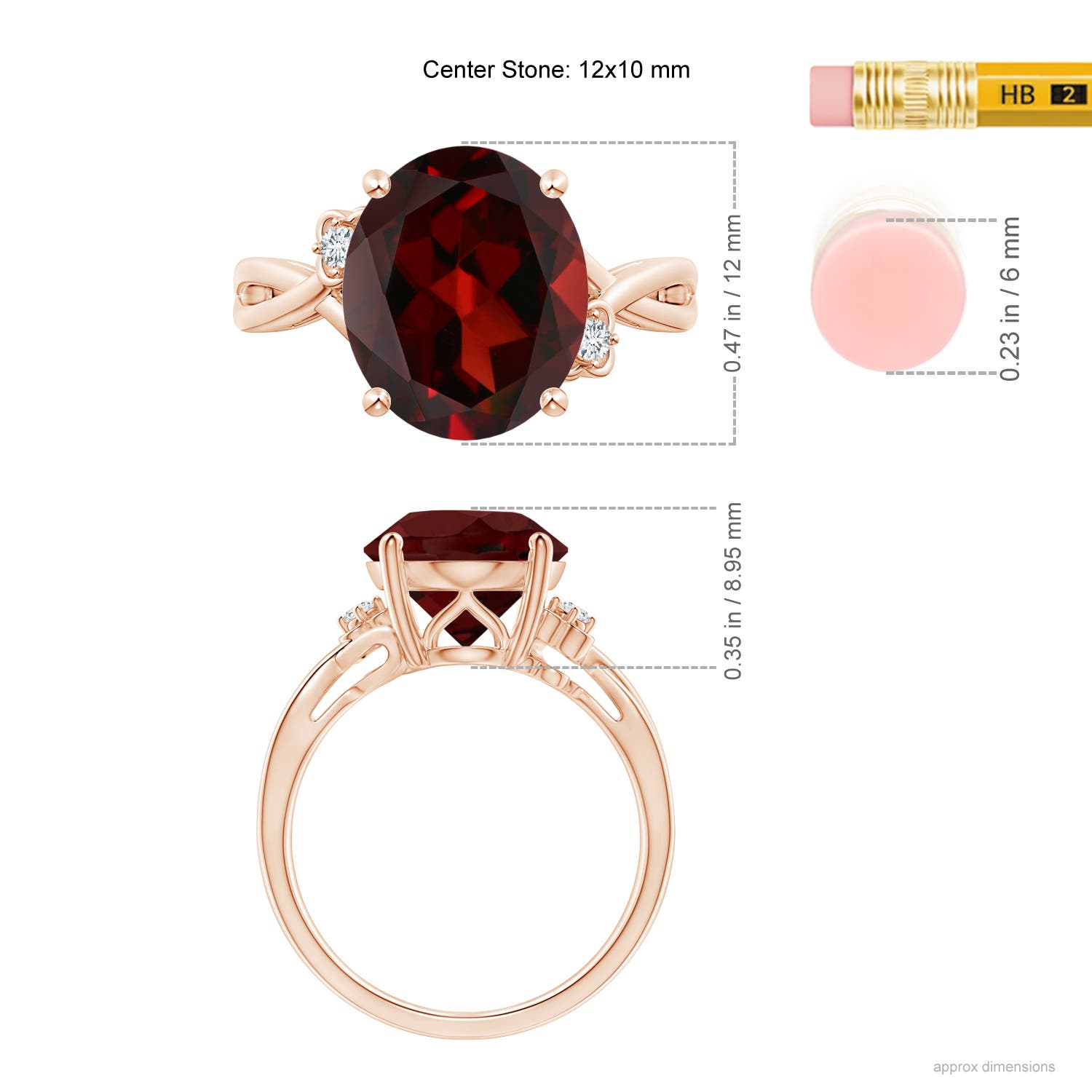 AAA - Garnet / 5.2 CT / 14 KT Rose Gold