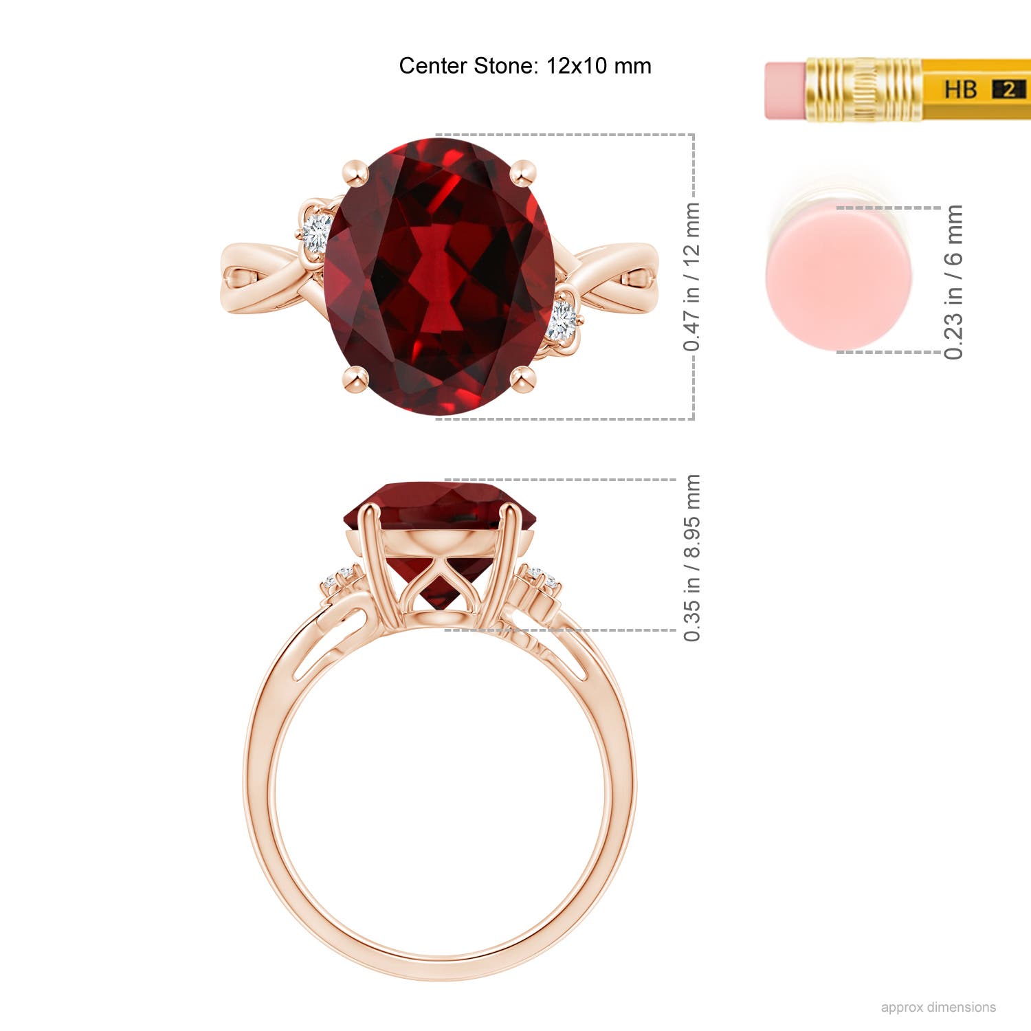 AAAA - Garnet / 5.2 CT / 14 KT Rose Gold