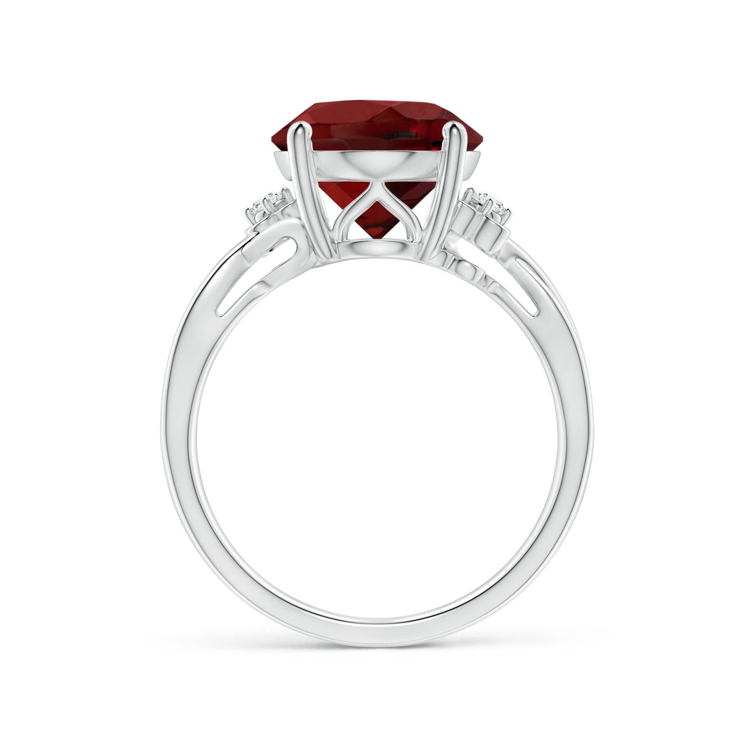 AAAA - Garnet / 5.2 CT / 14 KT White Gold