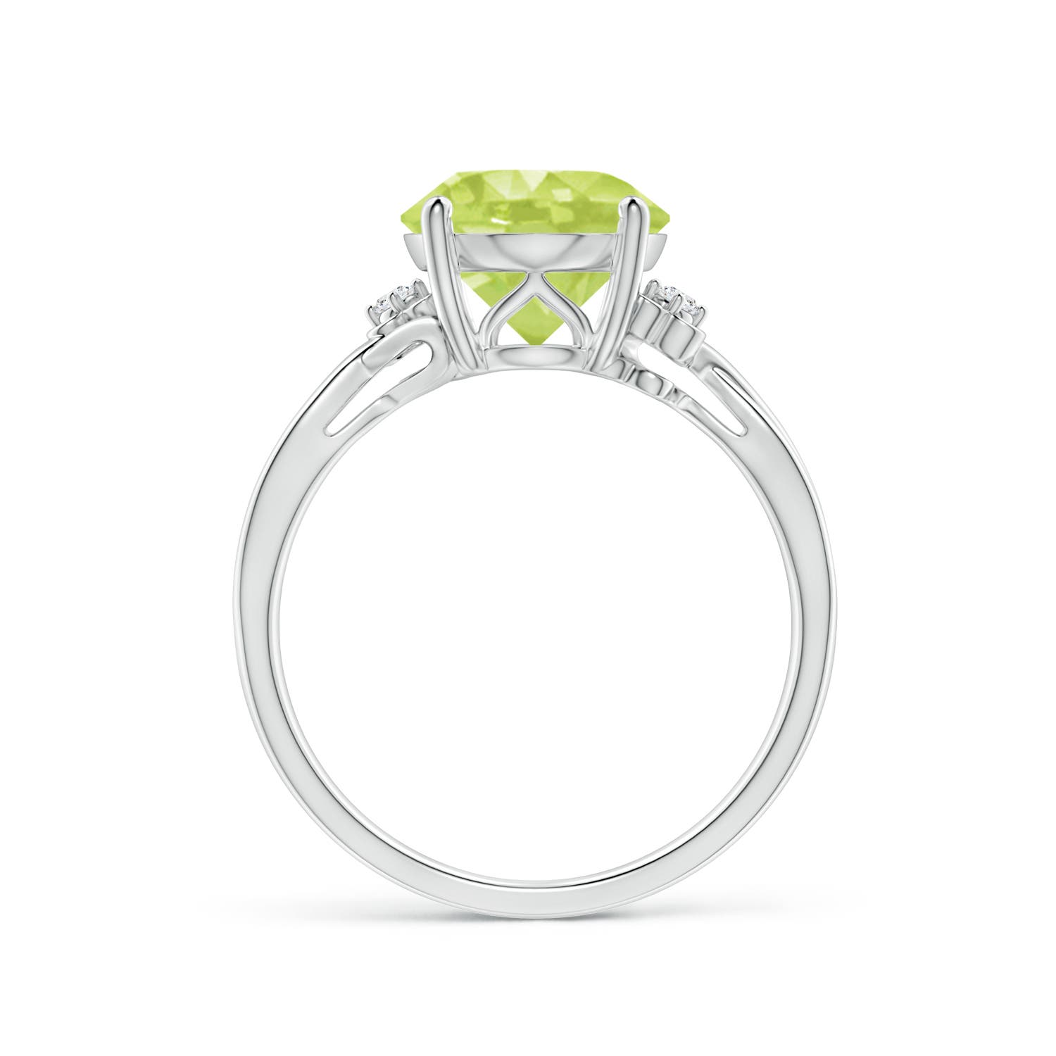 A - Peridot / 3.94 CT / 14 KT White Gold