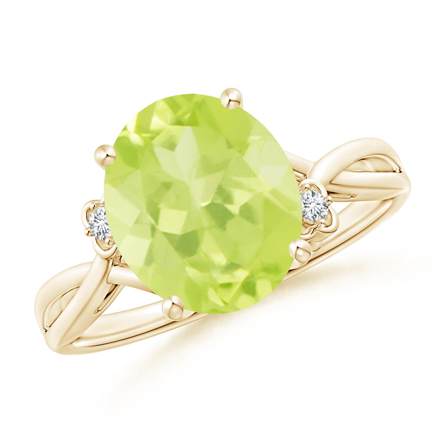 A - Peridot / 3.94 CT / 14 KT Yellow Gold