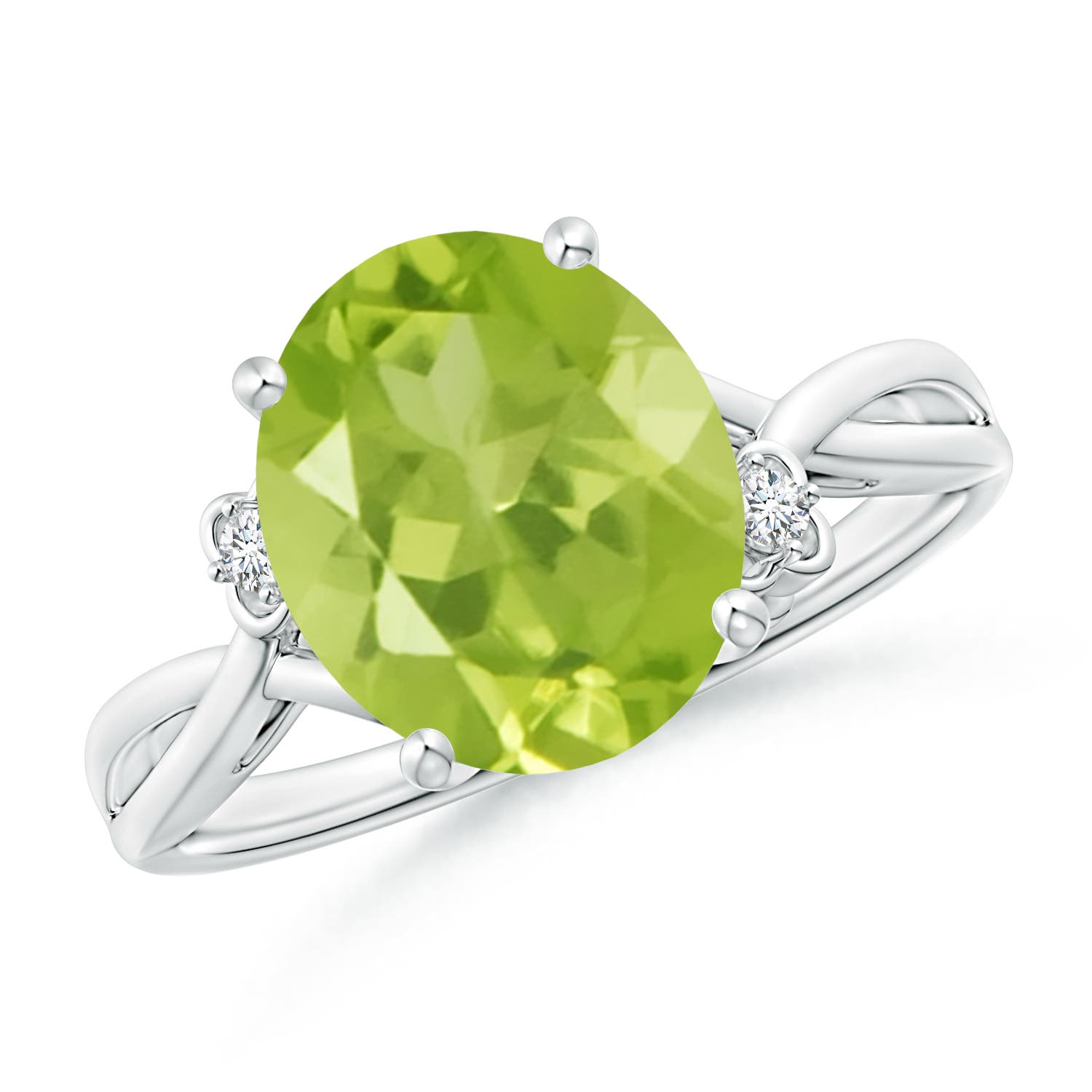 AA - Peridot / 3.94 CT / 14 KT White Gold