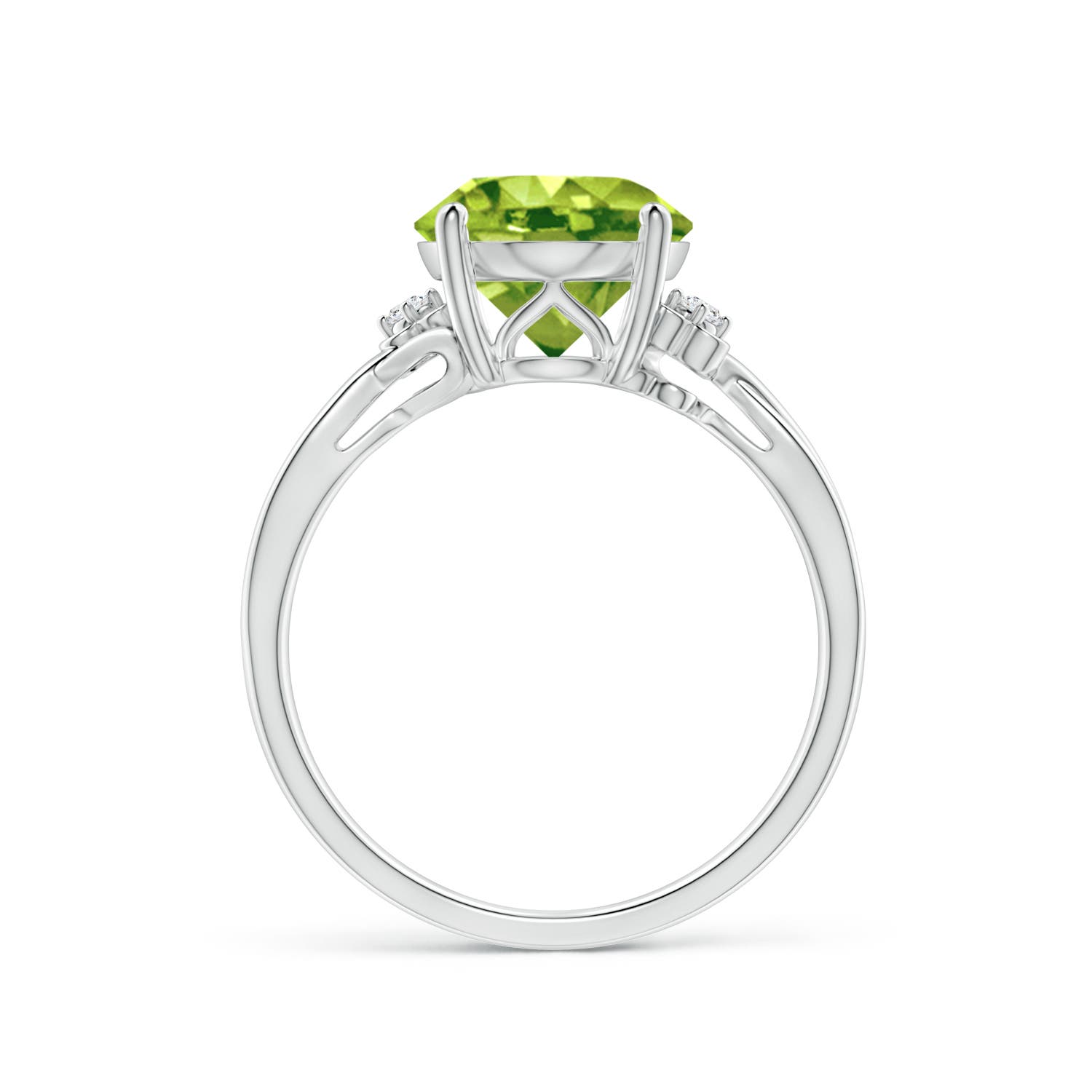 AAA - Peridot / 3.94 CT / 14 KT White Gold