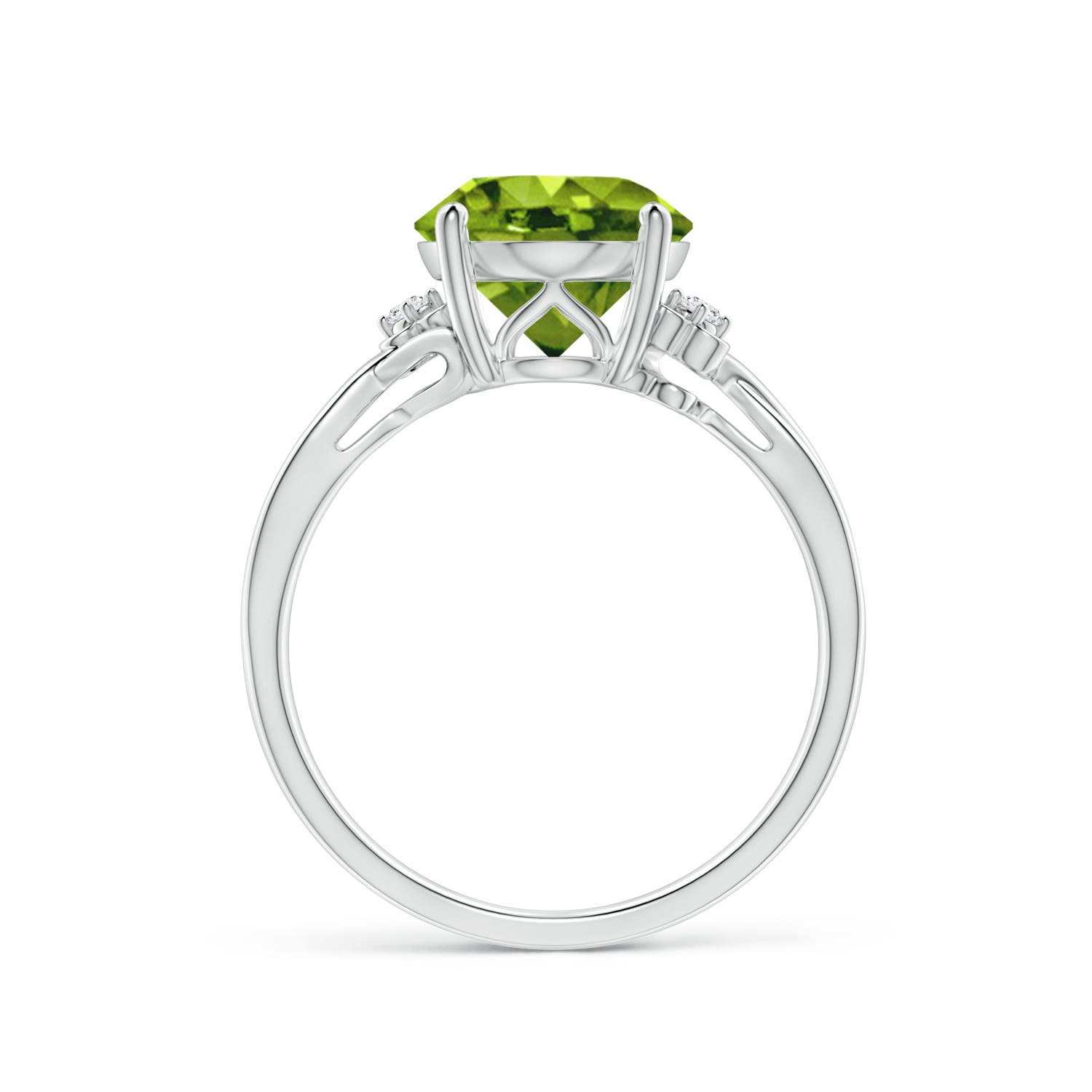 AAAA - Peridot / 3.94 CT / 14 KT White Gold