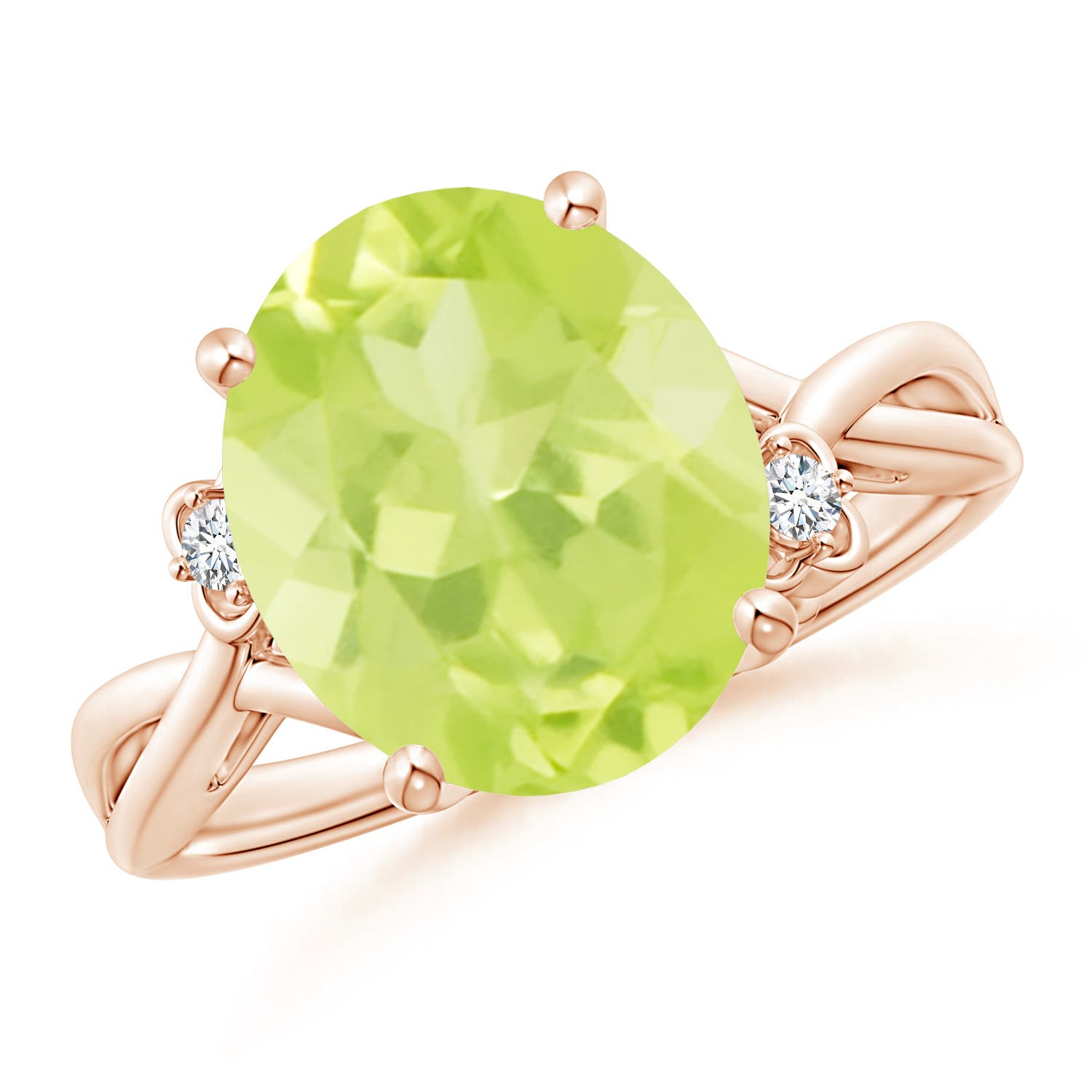 A - Peridot / 4.55 CT / 14 KT Rose Gold