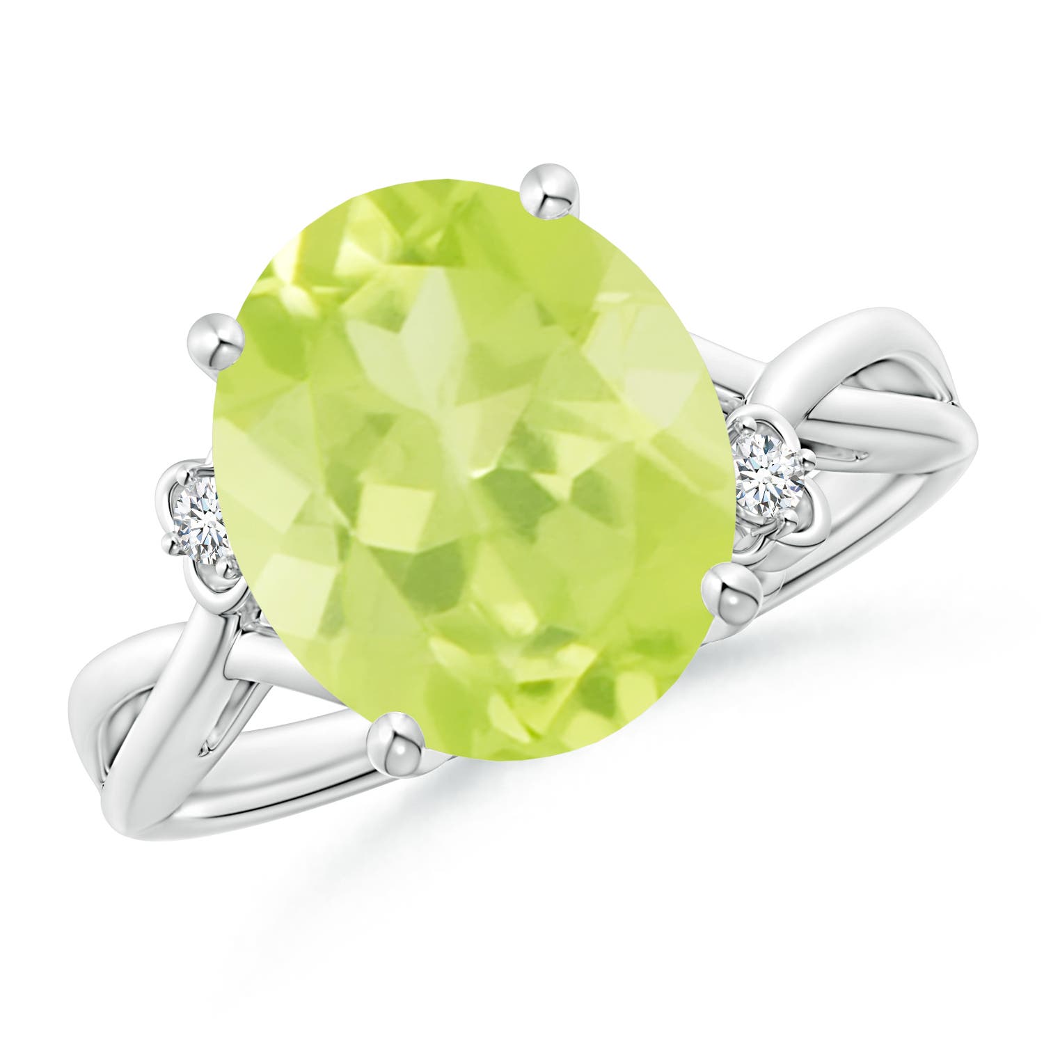 A - Peridot / 4.55 CT / 14 KT White Gold