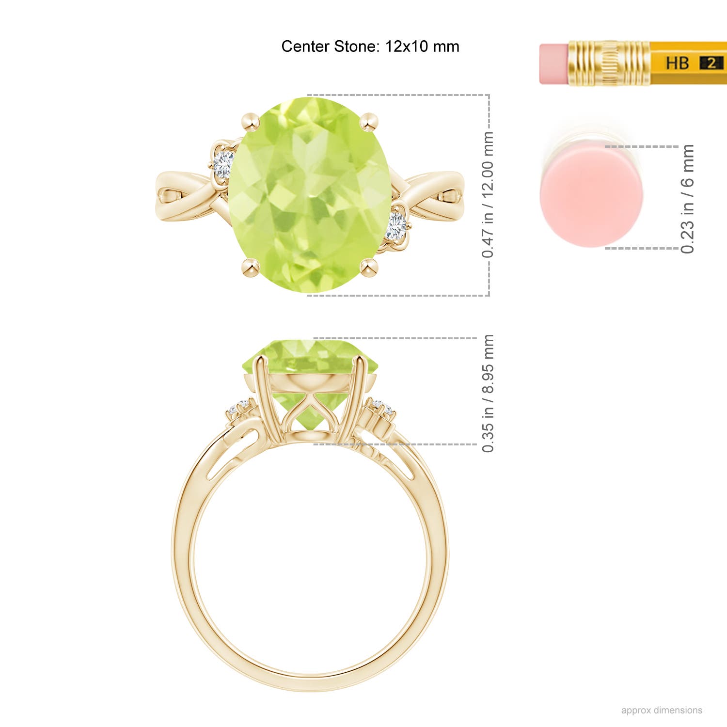 A - Peridot / 4.55 CT / 14 KT Yellow Gold