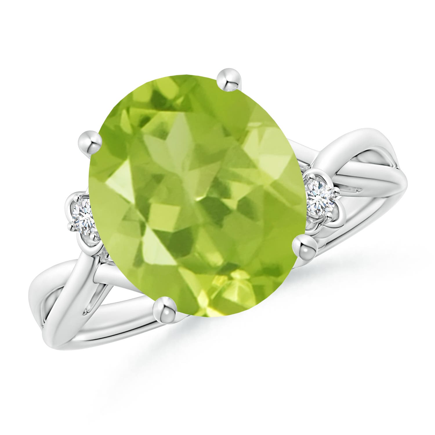 AA - Peridot / 4.55 CT / 14 KT White Gold