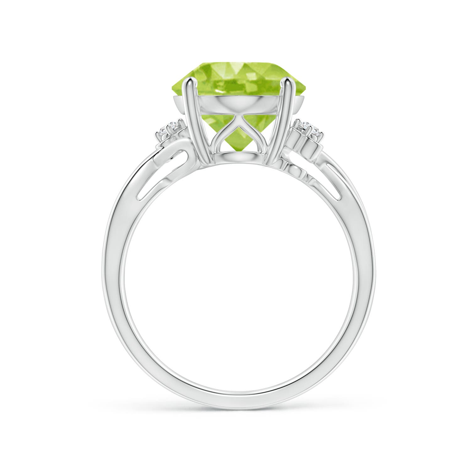 AA - Peridot / 4.55 CT / 14 KT White Gold