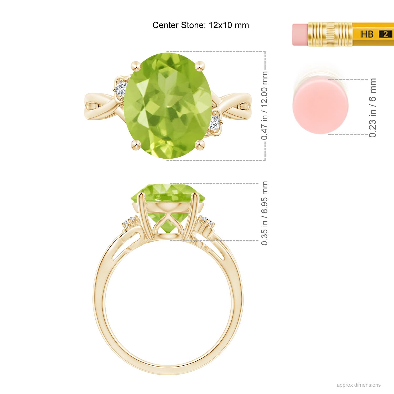 AA - Peridot / 4.55 CT / 14 KT Yellow Gold