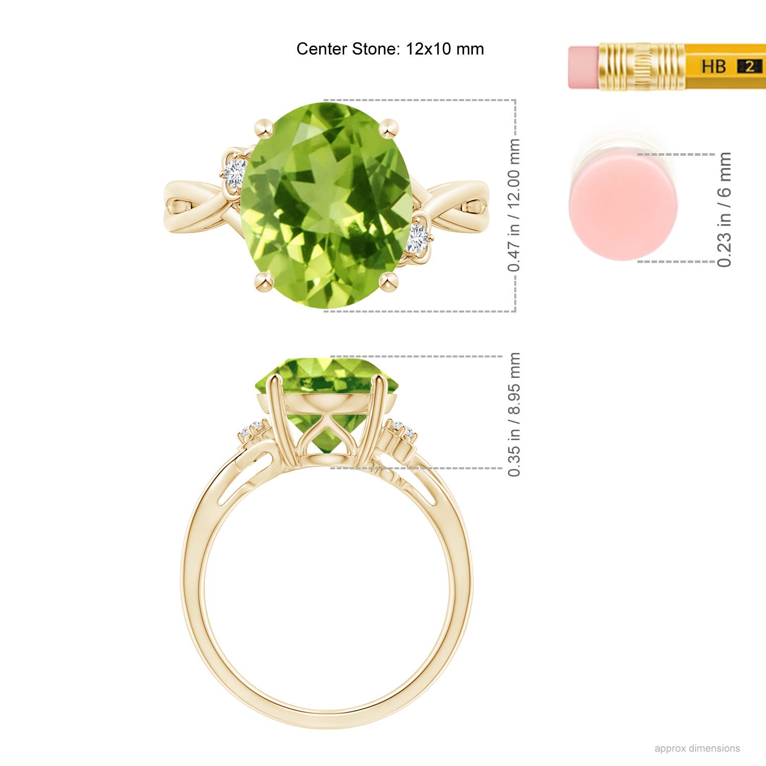 AAA - Peridot / 4.55 CT / 14 KT Yellow Gold