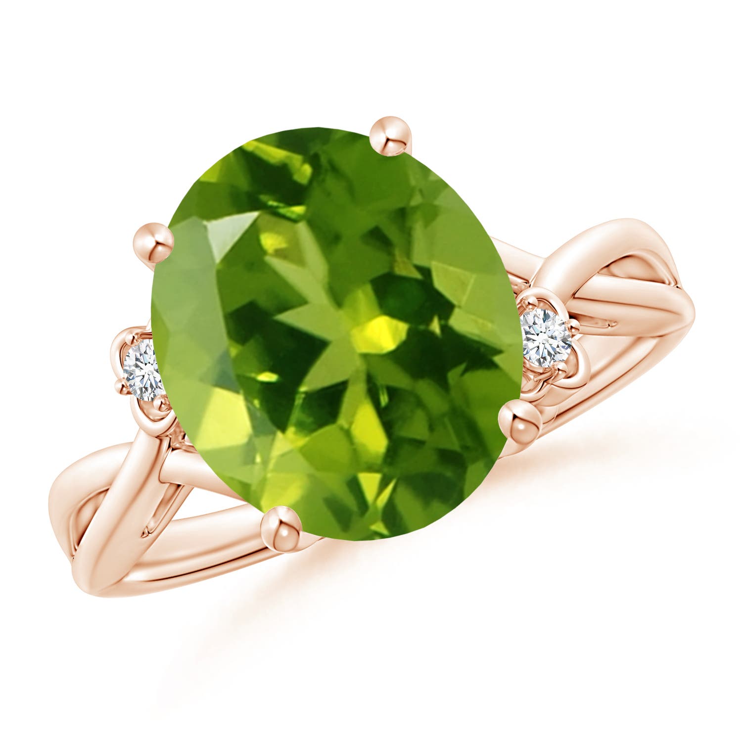 AAAA - Peridot / 4.55 CT / 14 KT Rose Gold