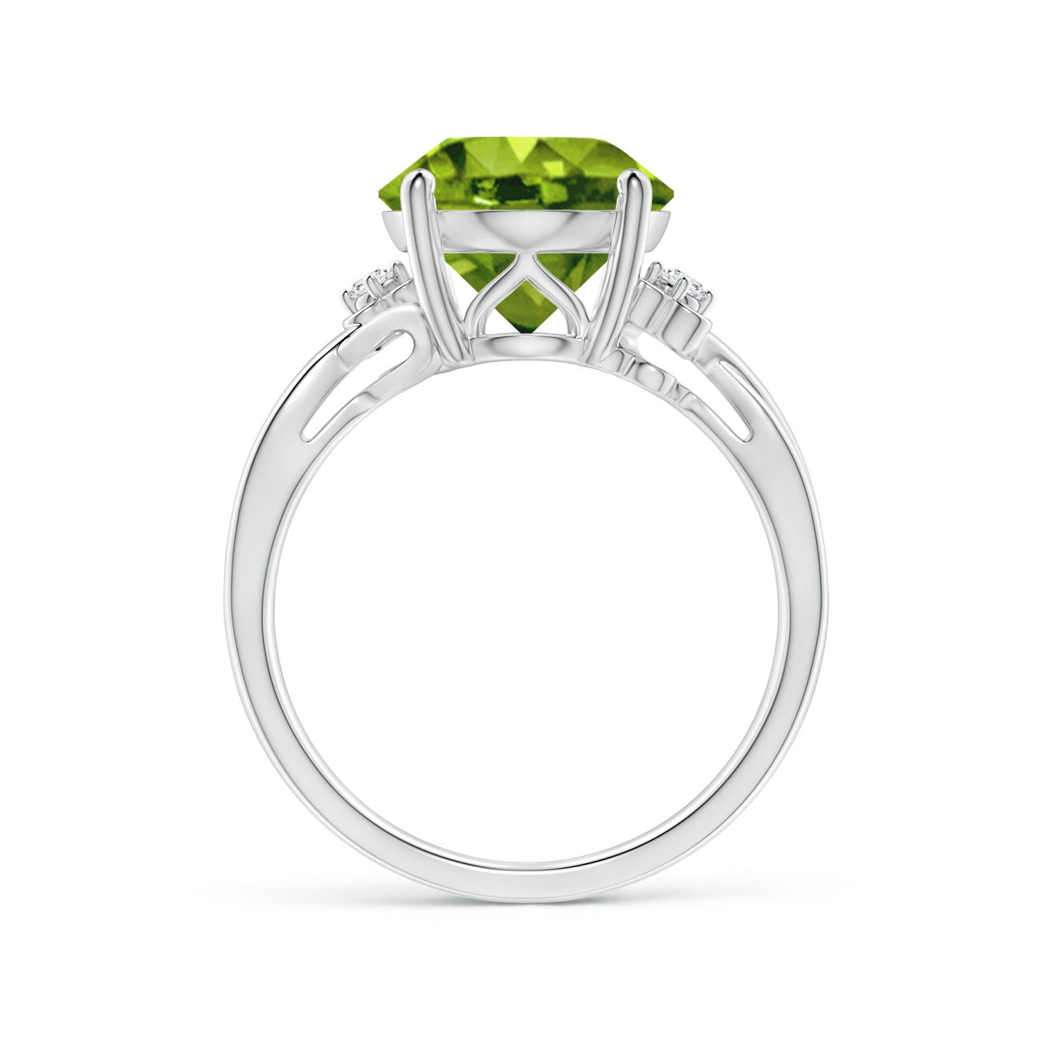 AAAA - Peridot / 4.55 CT / 14 KT White Gold