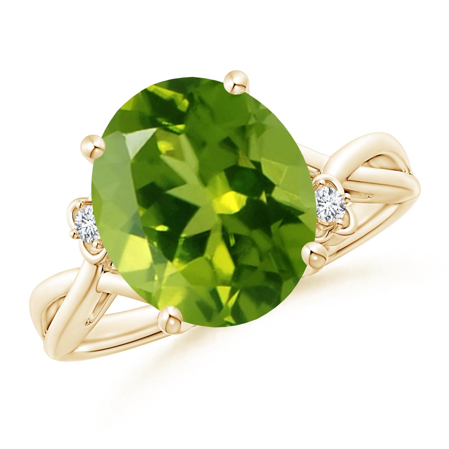 AAAA - Peridot / 4.55 CT / 14 KT Yellow Gold