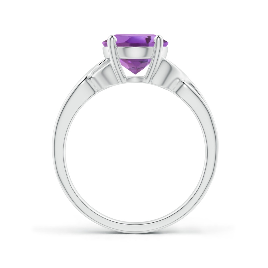 10x8mm A Classic Oval Amethyst Criss-Cross Cocktail Ring in White Gold side-1
