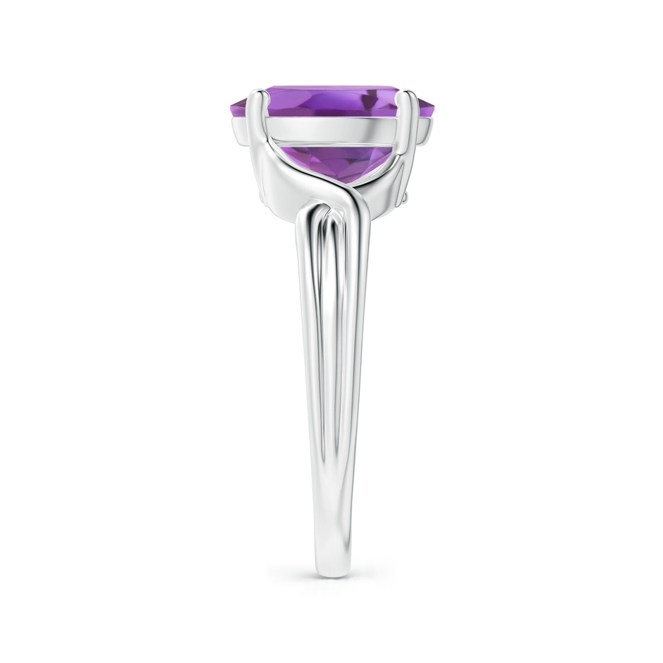 10x8mm A Classic Oval Amethyst Criss-Cross Cocktail Ring in White Gold side-2