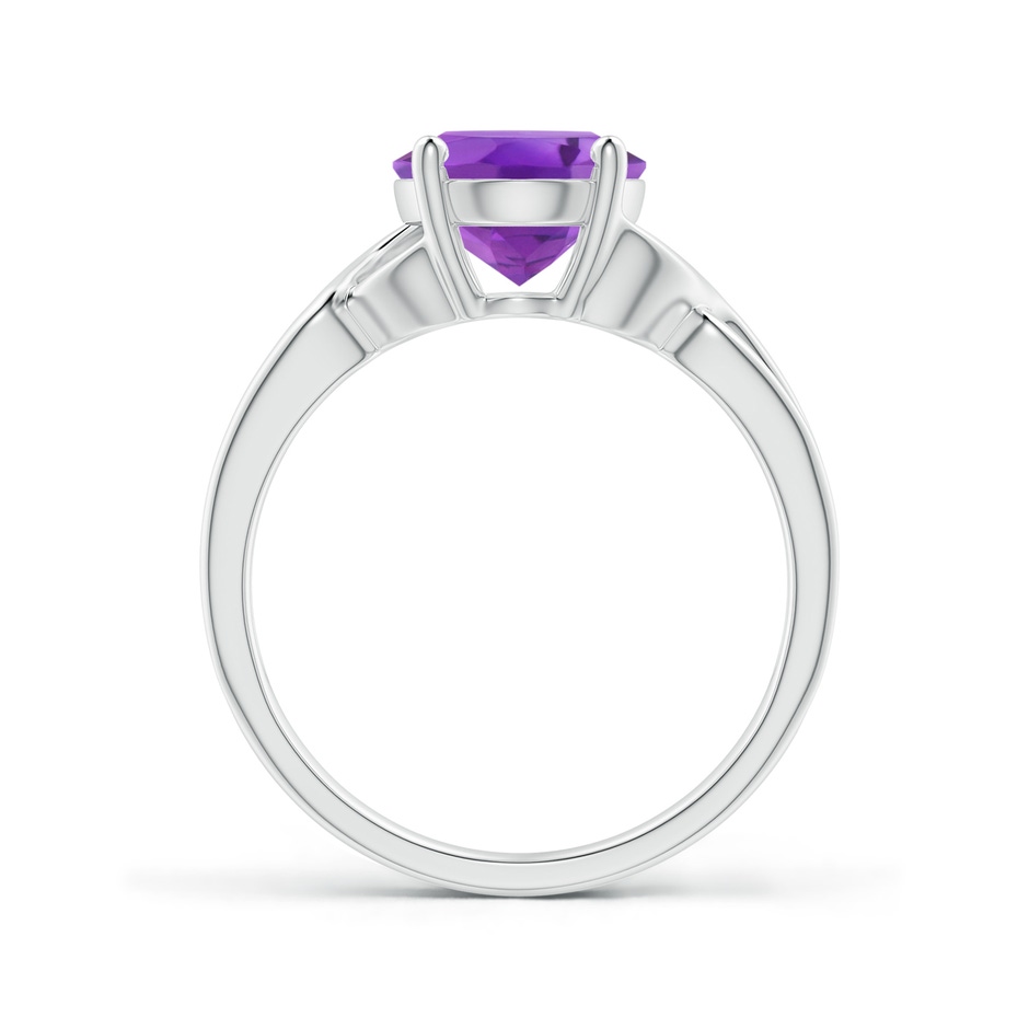 10x8mm AA Classic Oval Amethyst Criss-Cross Cocktail Ring in P950 Platinum side-1