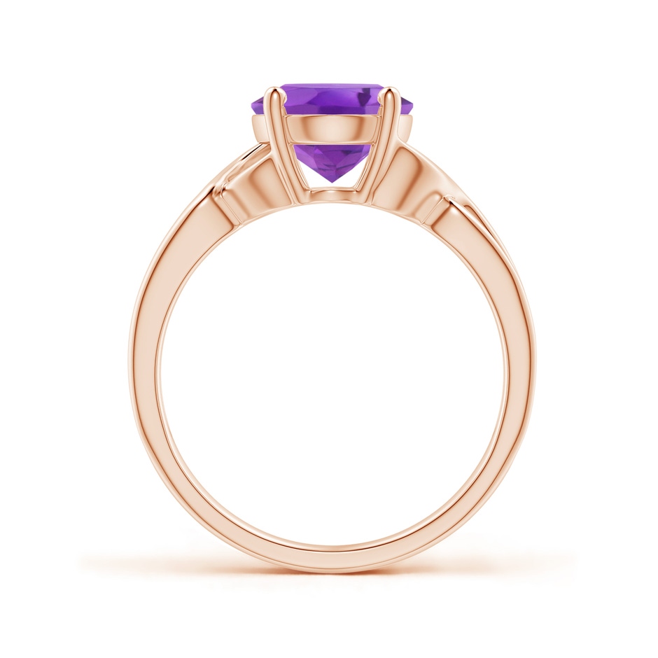 10x8mm AA Classic Oval Amethyst Criss-Cross Cocktail Ring in Rose Gold side-1