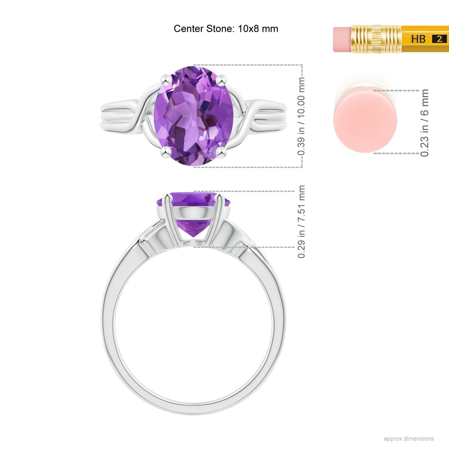 AA - Amethyst / 2.28 CT / 14 KT White Gold