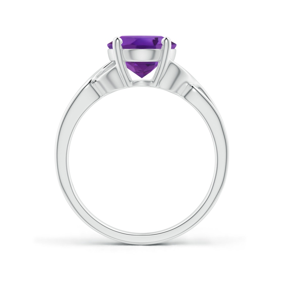 10x8mm AAA Classic Oval Amethyst Criss-Cross Cocktail Ring in P950 Platinum side-1