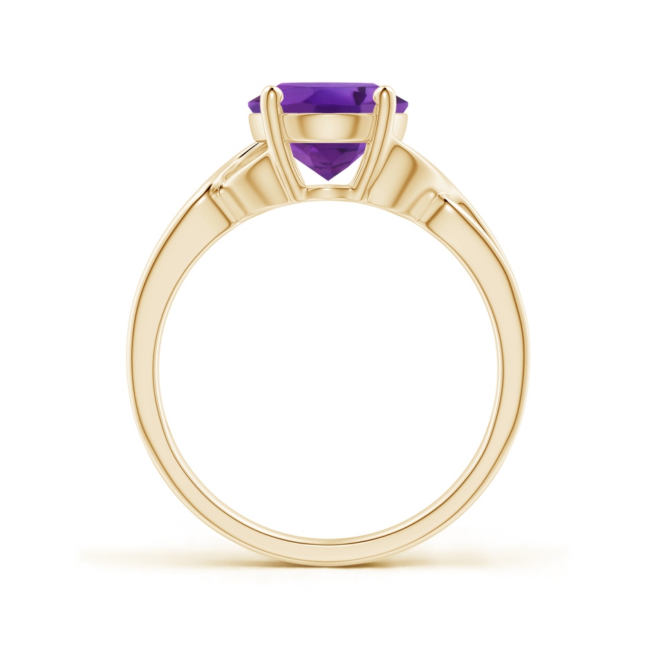10x8mm AAA Classic Oval Amethyst Criss-Cross Cocktail Ring in Yellow Gold side-1