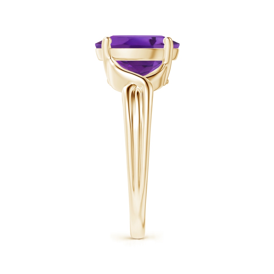 10x8mm AAA Classic Oval Amethyst Criss-Cross Cocktail Ring in Yellow Gold side-2