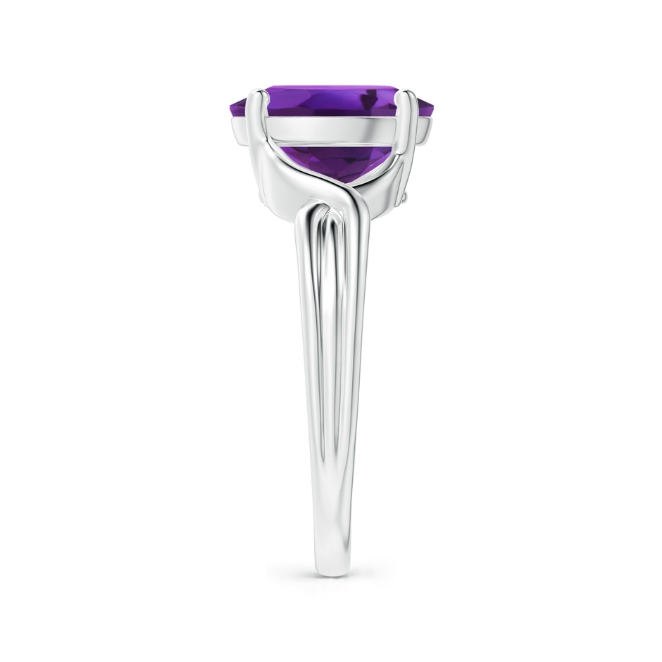 10x8mm AAAA Classic Oval Amethyst Criss-Cross Cocktail Ring in P950 Platinum side-2