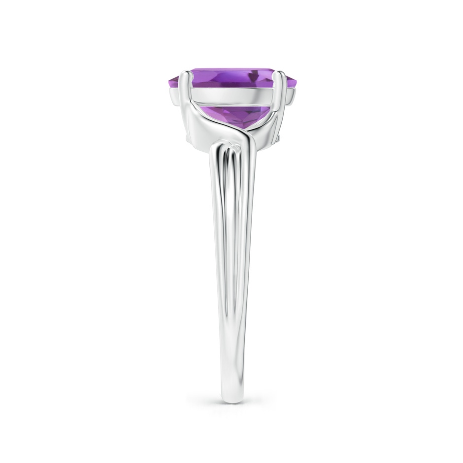 9x7mm A Classic Oval Amethyst Criss-Cross Cocktail Ring in White Gold side-2