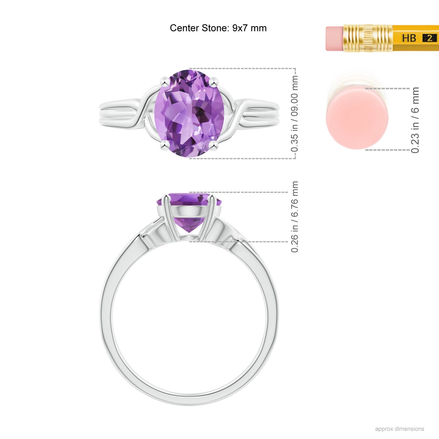 A - Amethyst / 1.6 CT / 14 KT White Gold