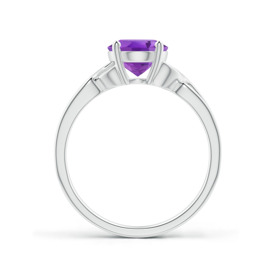 9x7mm AA Classic Oval Amethyst Criss-Cross Cocktail Ring in White Gold side-1