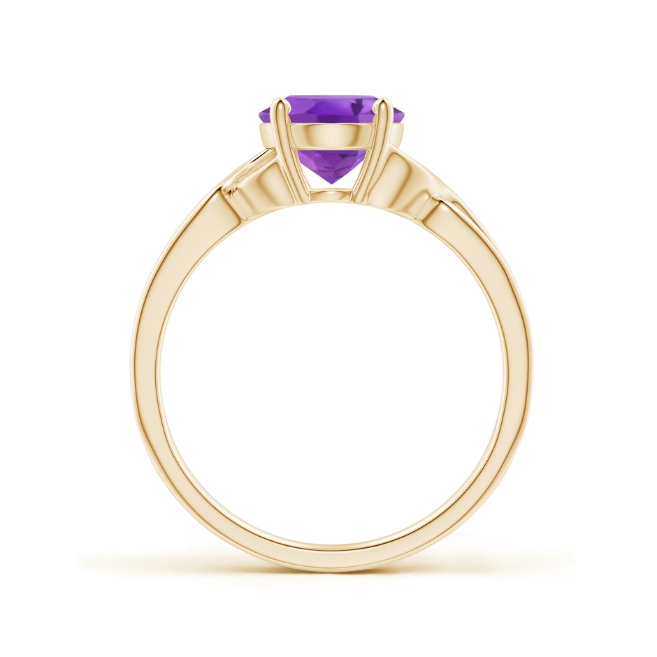 9x7mm AA Classic Oval Amethyst Criss-Cross Cocktail Ring in Yellow Gold side-1