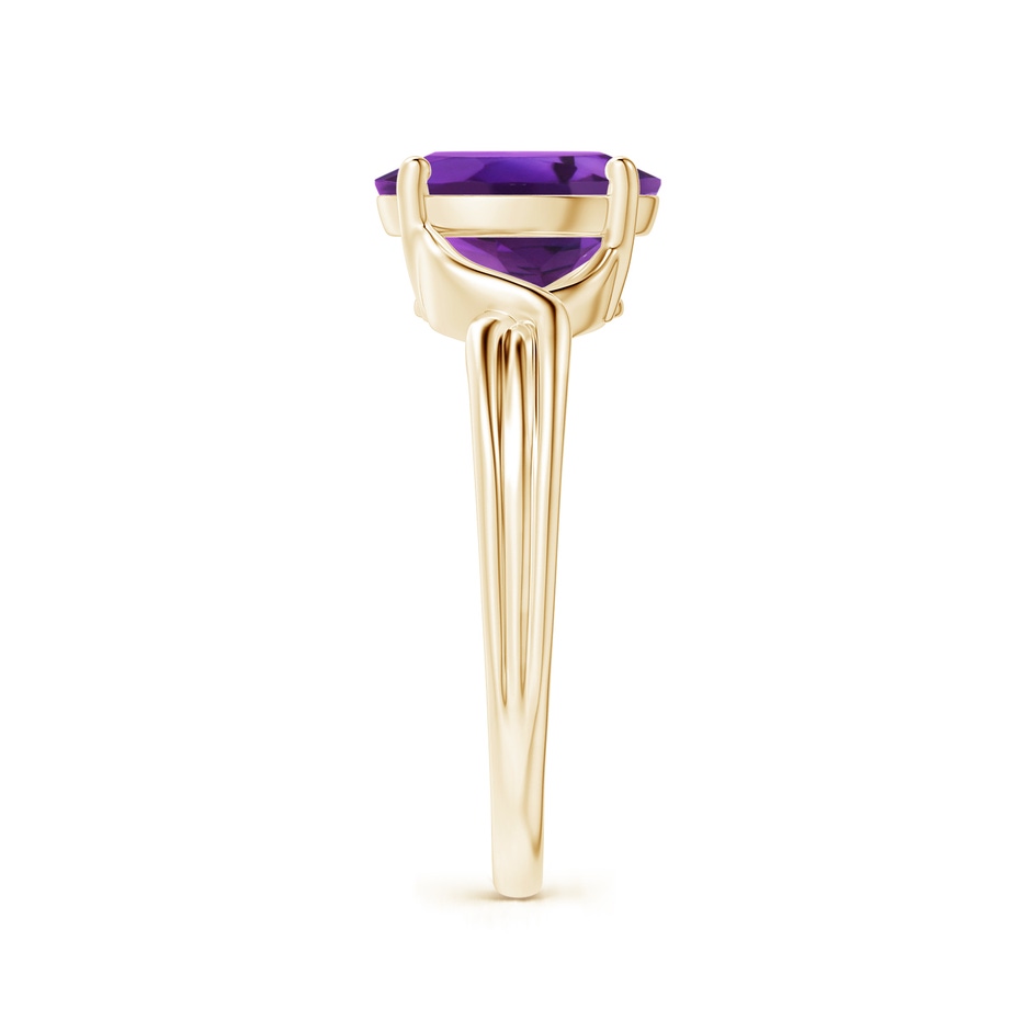 9x7mm AAAA Classic Oval Amethyst Criss-Cross Cocktail Ring in Yellow Gold side-2