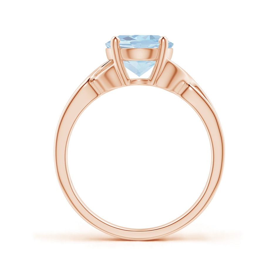 10x8mm A Classic Oval Aquamarine Criss-Cross Cocktail Ring in 18K Rose Gold side 199