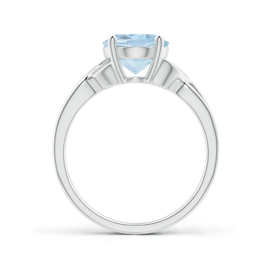 10x8mm A Classic Oval Aquamarine Criss-Cross Cocktail Ring in White Gold side 199
