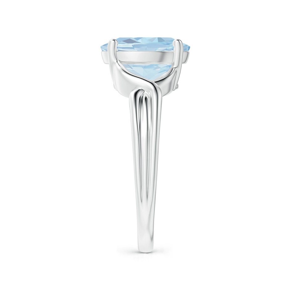 10x8mm A Classic Oval Aquamarine Criss-Cross Cocktail Ring in White Gold side 299