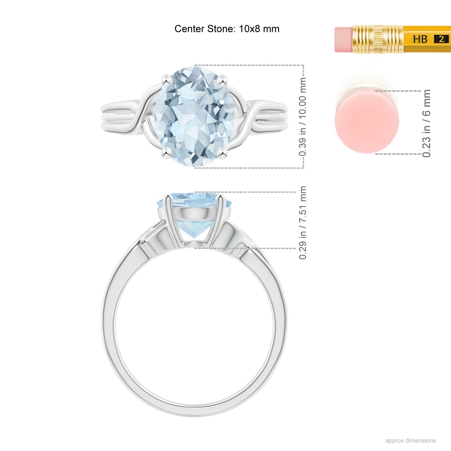 A - Aquamarine / 2.2 CT / 14 KT White Gold