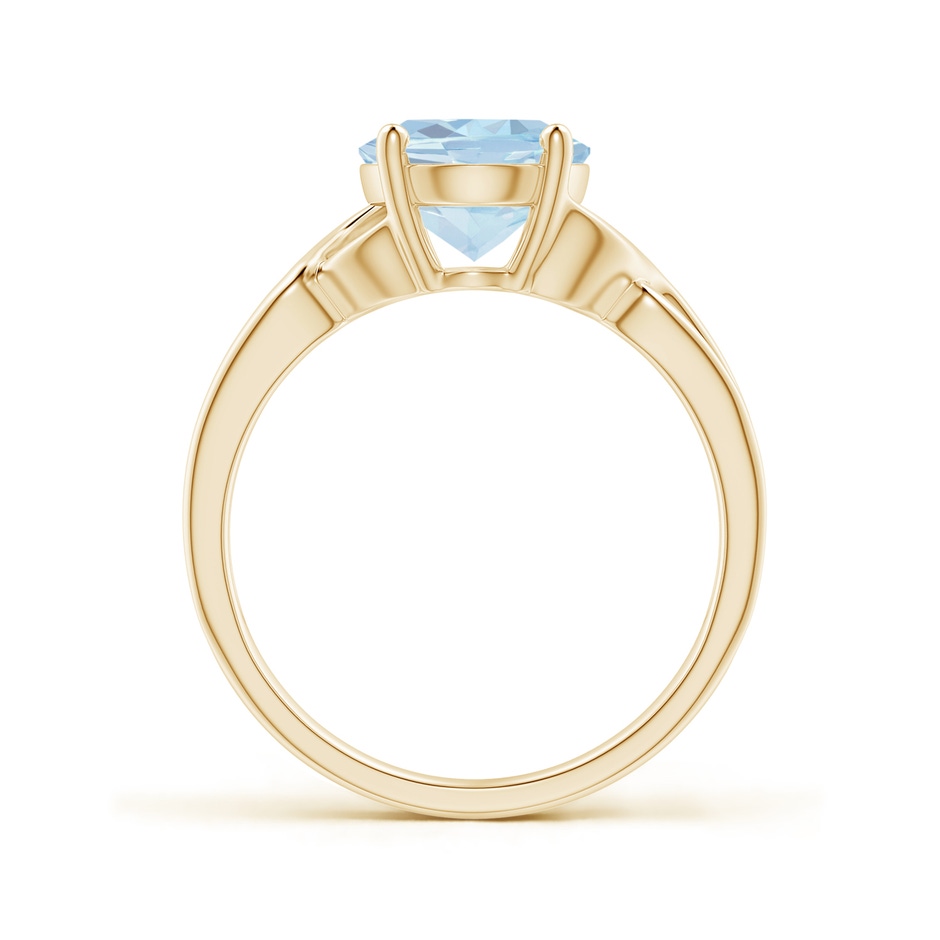 10x8mm A Classic Oval Aquamarine Criss-Cross Cocktail Ring in Yellow Gold side 199
