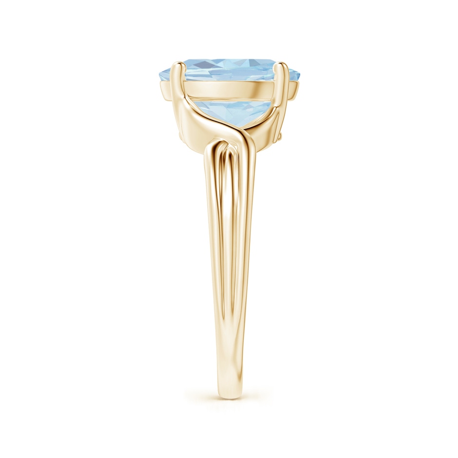 10x8mm A Classic Oval Aquamarine Criss-Cross Cocktail Ring in Yellow Gold side 299