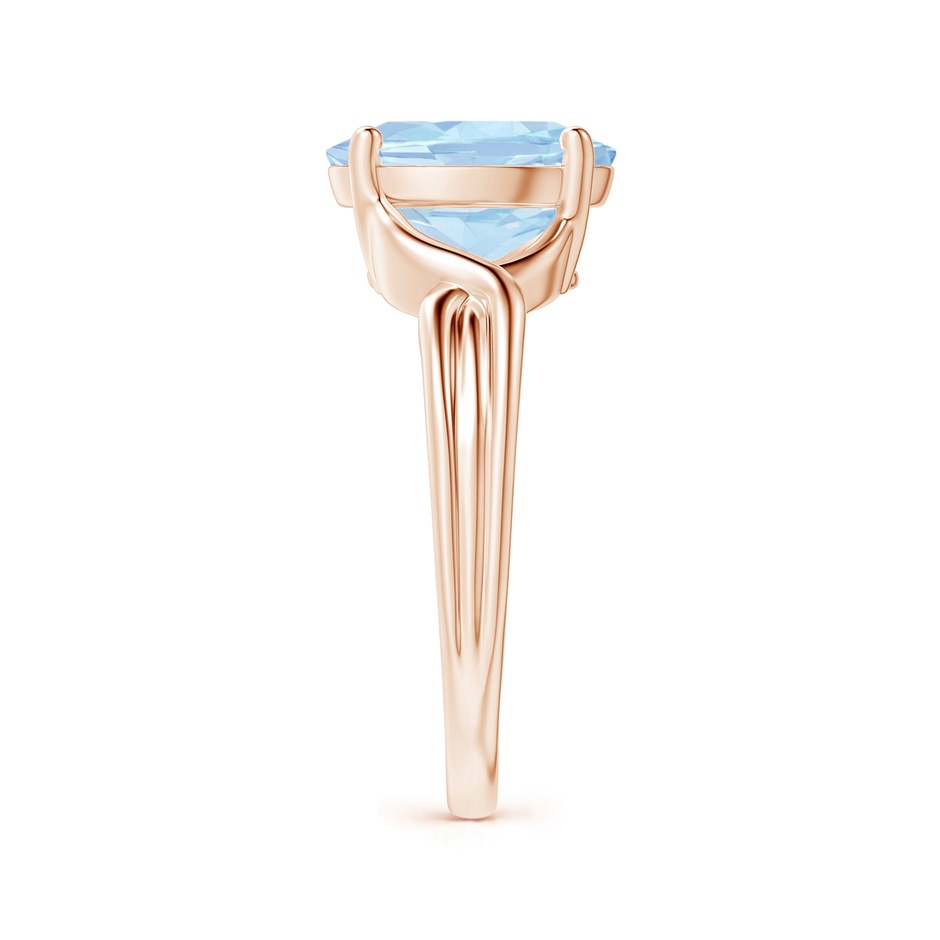 10x8mm AA Classic Oval Aquamarine Criss-Cross Cocktail Ring in 18K Rose Gold side 299