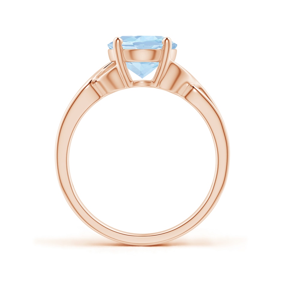 10x8mm AA Classic Oval Aquamarine Criss-Cross Cocktail Ring in Rose Gold side 199