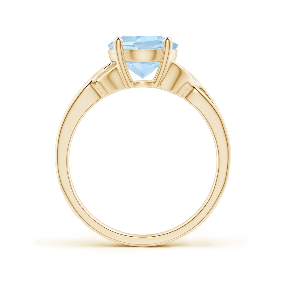 10x8mm AA Classic Oval Aquamarine Criss-Cross Cocktail Ring in Yellow Gold side 199