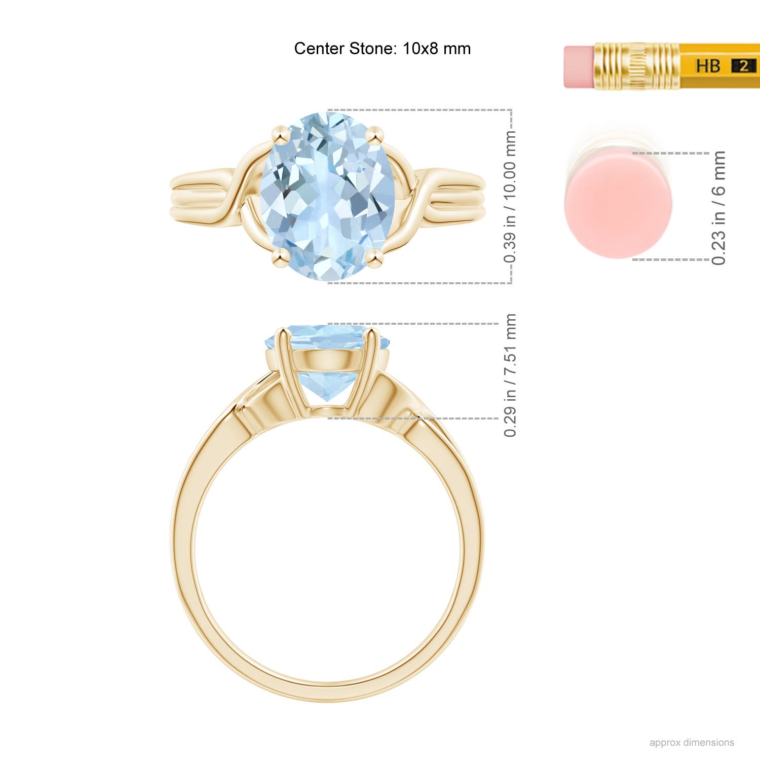 AA - Aquamarine / 2.2 CT / 14 KT Yellow Gold