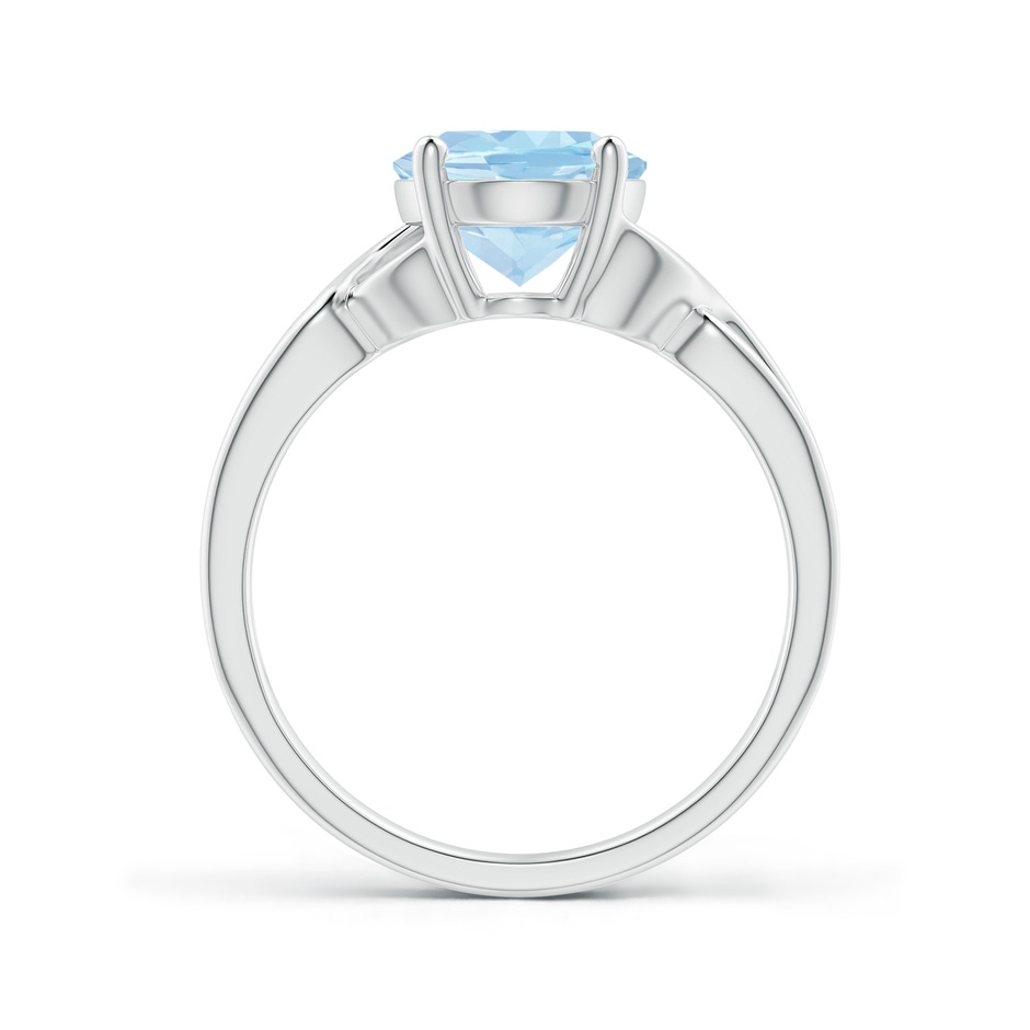 10x8mm AAA Classic Oval Aquamarine Criss-Cross Cocktail Ring in 18K White Gold side 199