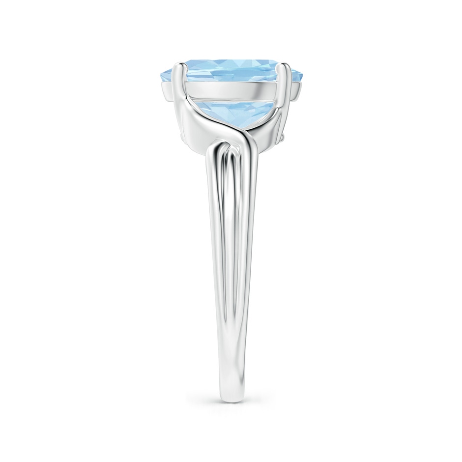 10x8mm AAA Classic Oval Aquamarine Criss-Cross Cocktail Ring in 18K White Gold side 299