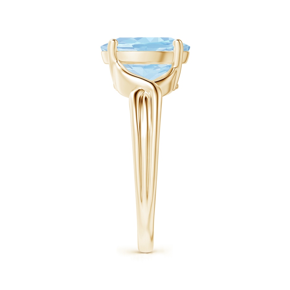 10x8mm AAA Classic Oval Aquamarine Criss-Cross Cocktail Ring in 18K Yellow Gold side 299
