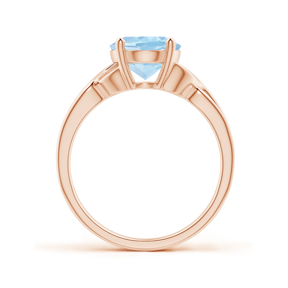 10x8mm AAA Classic Oval Aquamarine Criss-Cross Cocktail Ring in Rose Gold side 199