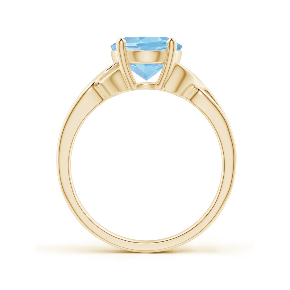 10x8mm AAAA Classic Oval Aquamarine Criss-Cross Cocktail Ring in 18K Yellow Gold side 199