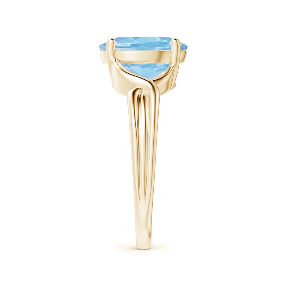 10x8mm AAAA Classic Oval Aquamarine Criss-Cross Cocktail Ring in 18K Yellow Gold side 299