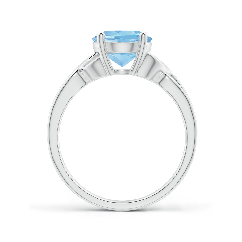 10x8mm AAAA Classic Oval Aquamarine Criss-Cross Cocktail Ring in P950 Platinum Side-1