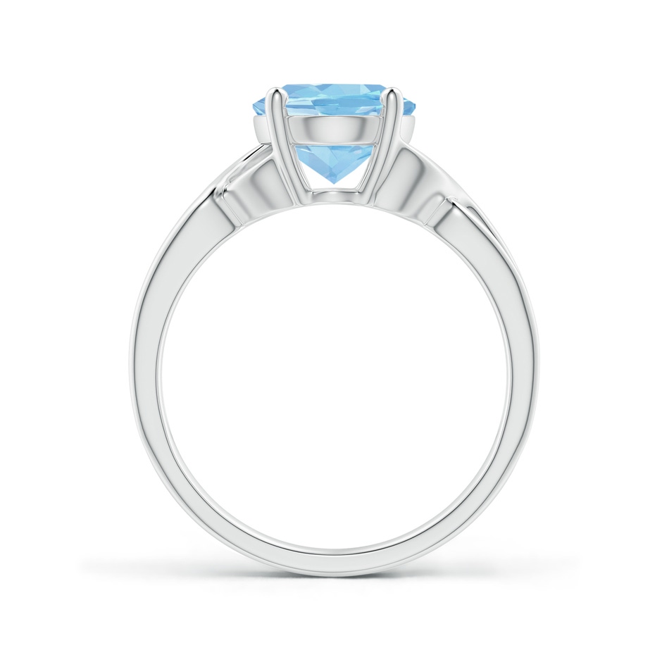 10x8mm AAAA Classic Oval Aquamarine Criss-Cross Cocktail Ring in White Gold side 199